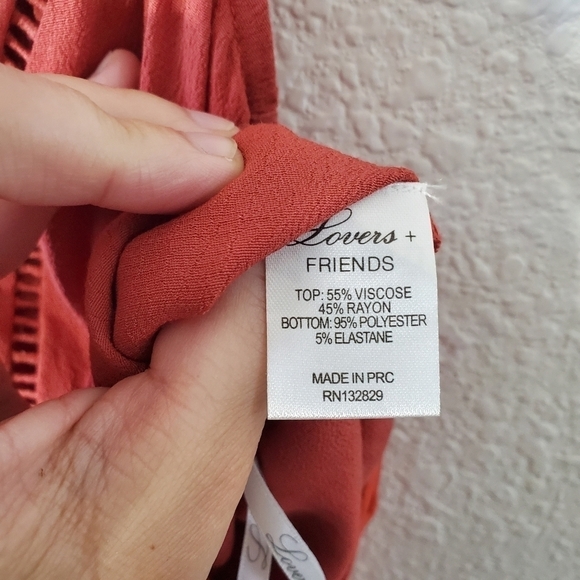 LOVERS + FRIENDS Vision Boho V-Neck Bodysuit in Rust Orange Size XS - Picture 10 of 10